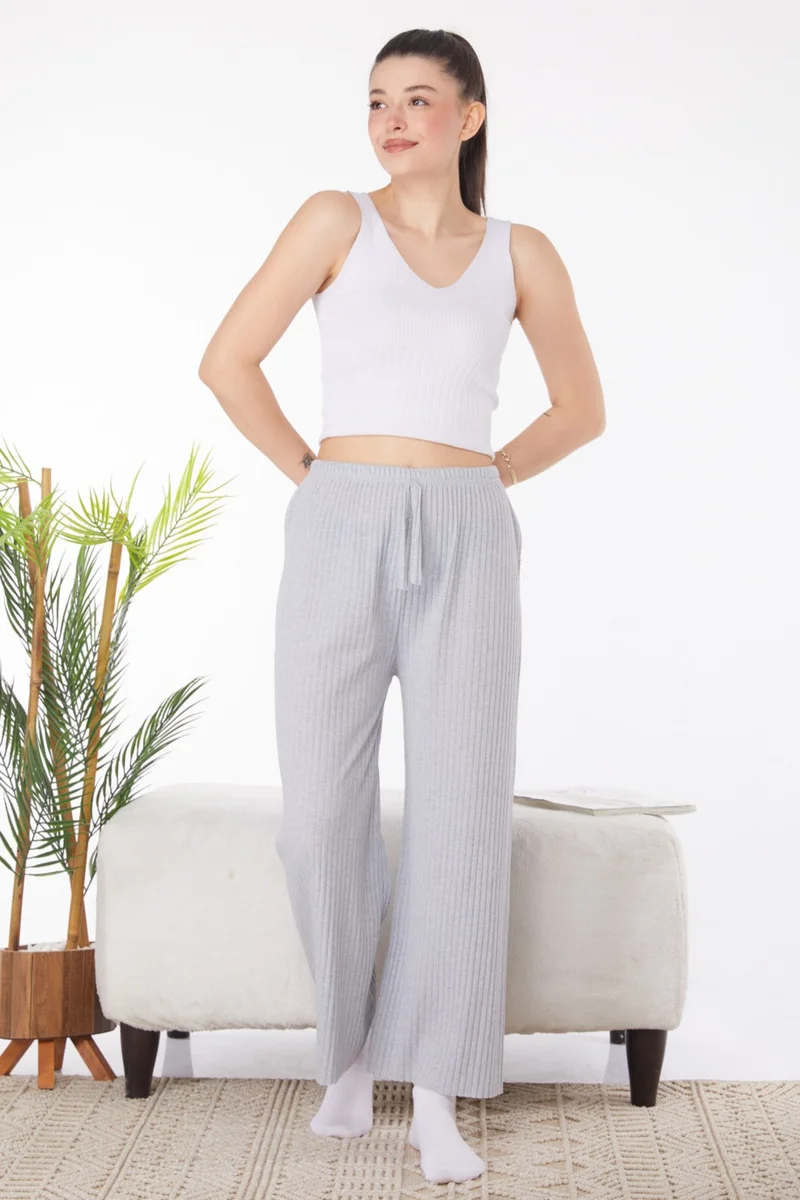 Tofisa Plain Medium Women's Gray Pajama Bottom - 25855