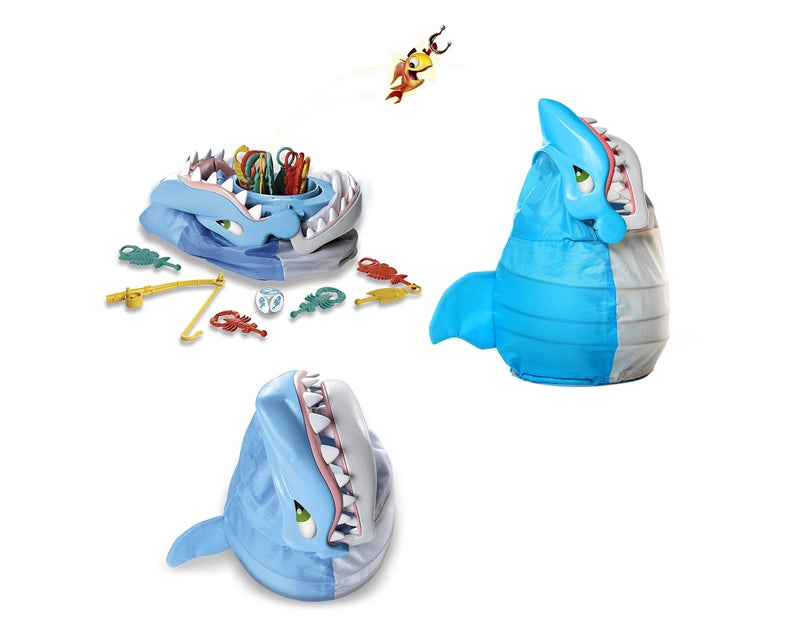 Pressman Shark Bite -- Roll the Die and Fish for Colorful Sea Creatures Before the Shark Bites Game! by Pressman Blue Sky, 5" - Image 2