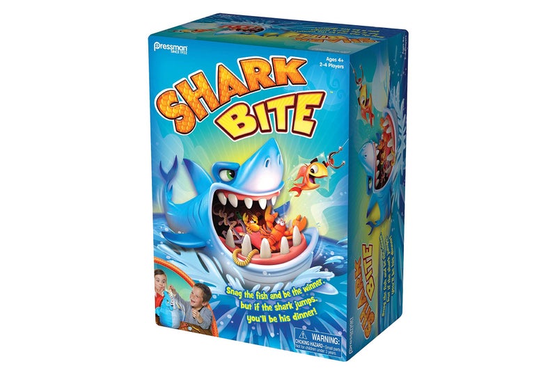 Pressman Shark Bite -- Roll the Die and Fish for Colorful Sea Creatures Before the Shark Bites Game! by Pressman Blue Sky, 5" - Image 1