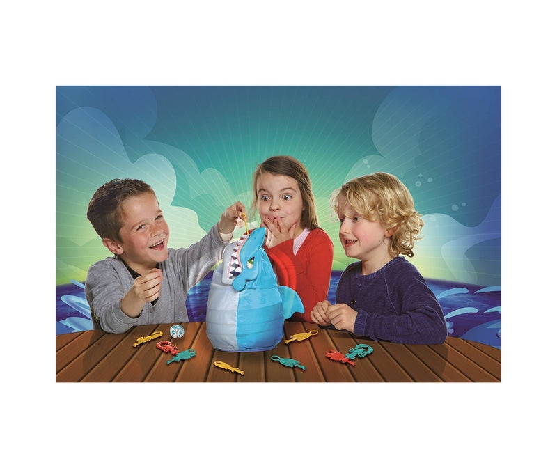 Pressman Shark Bite -- Roll the Die and Fish for Colorful Sea Creatures Before the Shark Bites Game! by Pressman Blue Sky, 5" - Image 5