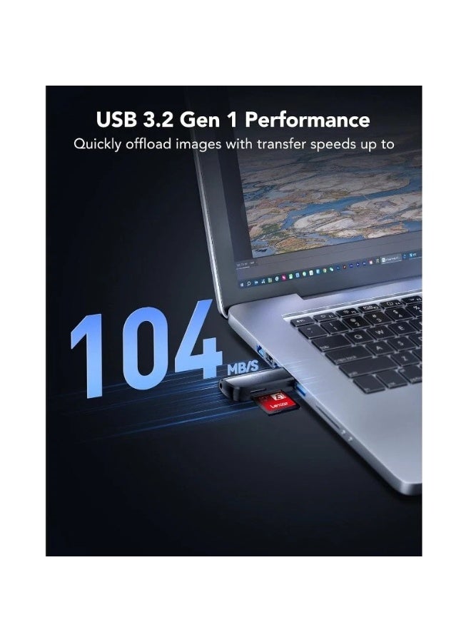 ليكسار قارئ بطاقات SD microSD ثنائي الفتحات LEXAR RW300، USB 3.2 من الجيل الأول بسرعة 104 ميجابايت/ثانية، 2 في 1 USB-A - Image 5