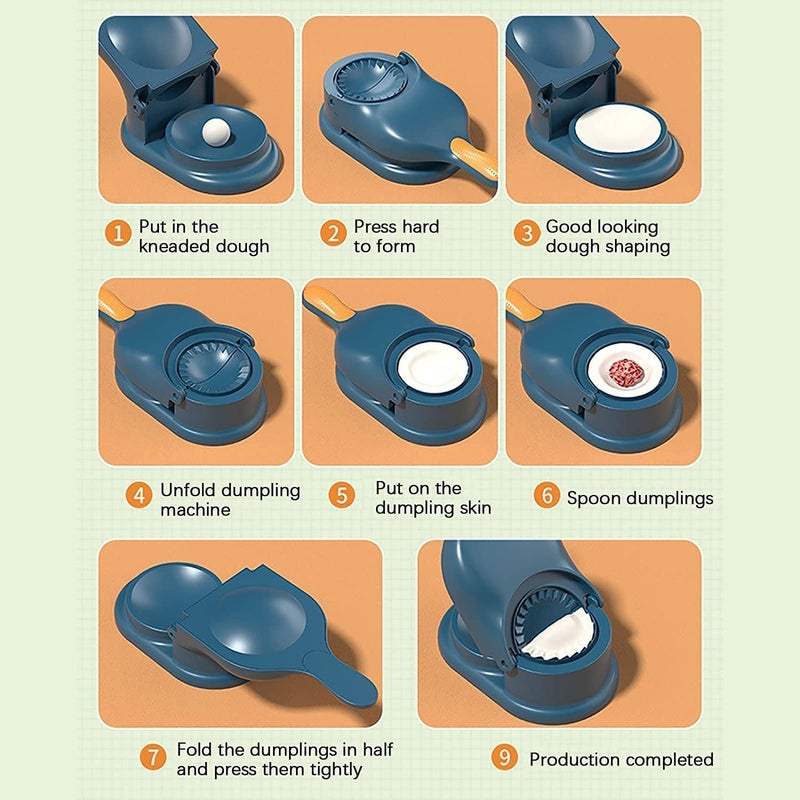 see ever Momos Maker Machine Dumpling Skin Press Mould for Gujiya Ghughra Momos Making 2 in 1 Dumpling Maker Mould Machine Kitchen Dumpling Making Tool Multicolour Pack of 1 - Image 2
