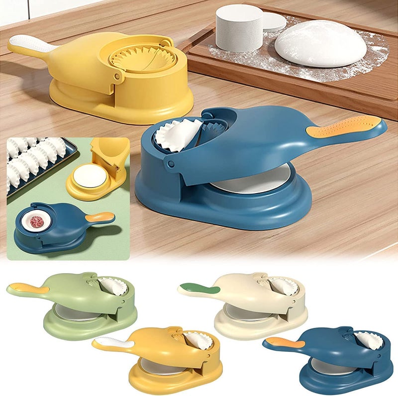 see ever Momos Maker Machine Dumpling Skin Press Mould for Gujiya Ghughra Momos Making 2 in 1 Dumpling Maker Mould Machine Kitchen Dumpling Making Tool Multicolour Pack of 1 - Image 4