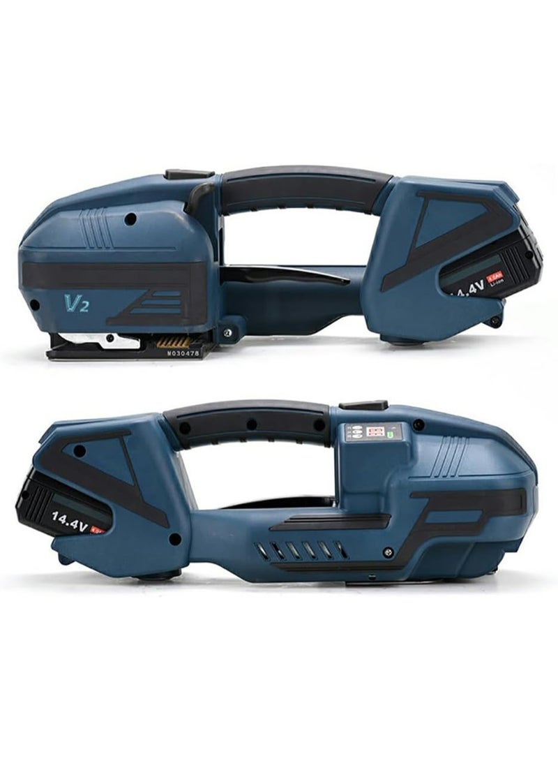 Rubik آلة ربط كهربائية 13–16 مم 3200N، أداة ذوبان ساخن قابلة لإعادة الشحن بدون مشبك مع شد يدوي مدمج لأشرطة PP و PET (V2، سلسلة DW35) - Image 4