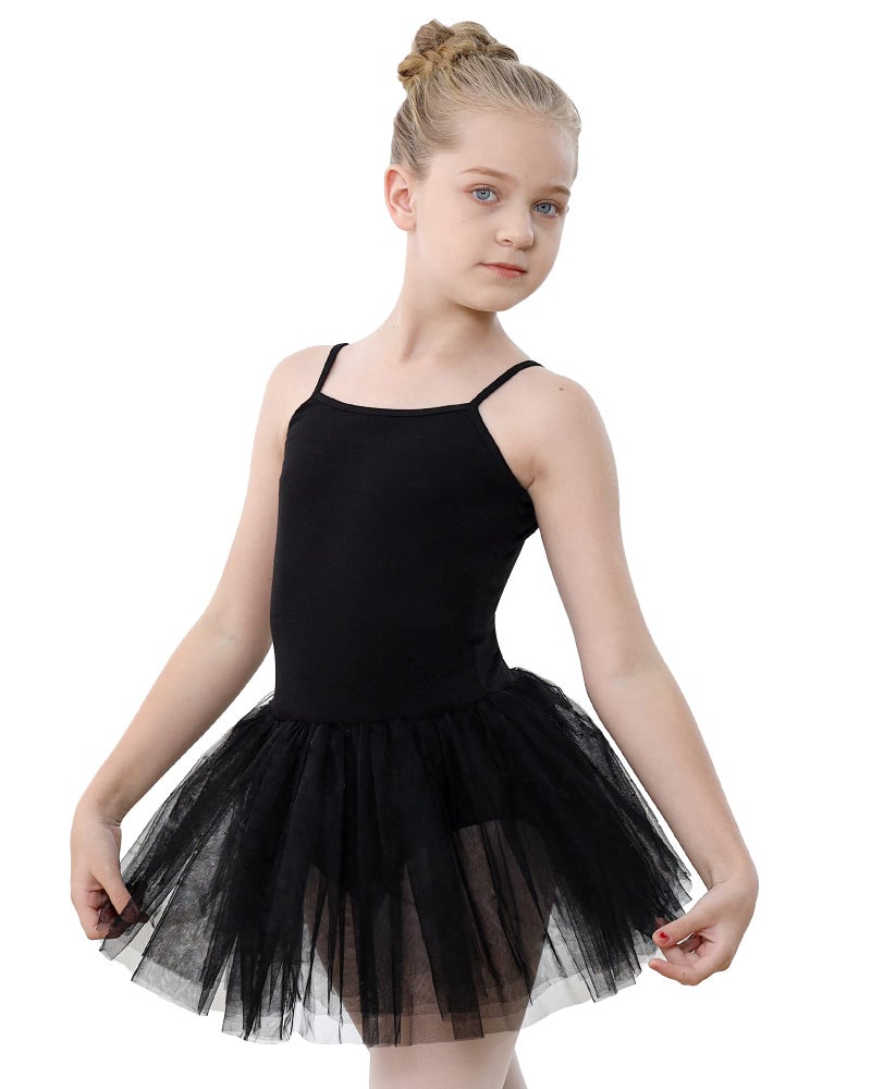 Stelle Toddler Ballet Leotards for Girls,Dance Leotard for Girls,Camisole Toddler Ballet Outfit with Tutu for Studio Outdoor Daily Wear, Black 2T - Image 1