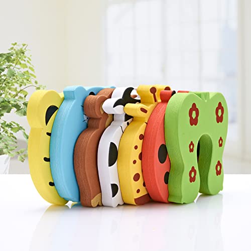 Mockery 6Pcs Finger Pinch Guard Animal Door Stop Soft Foam Cushion Baby Finger Protector Stopper Cartoon Door Stop, Child Baby Safety Protection (Pattern May Vary),Multicolor - Image 2