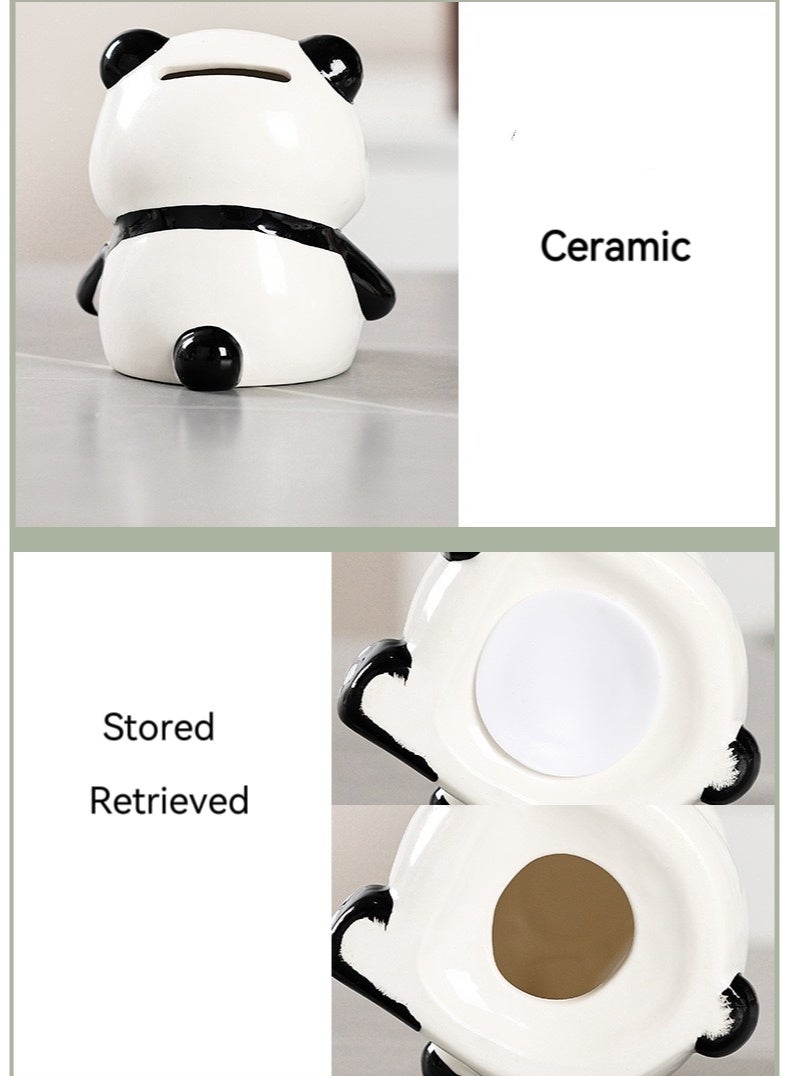 Ceramic Panda Piggy Bank – Cute Cartoon Coin Bank for Kids, Birthday Gift & Home Decor - Image 5
