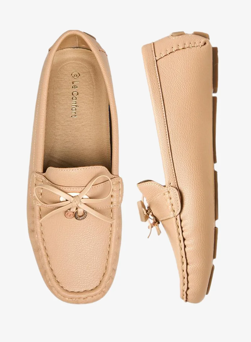 Le Confort BEIGE Bow Accent Moccasins for Women | Best Price UAE