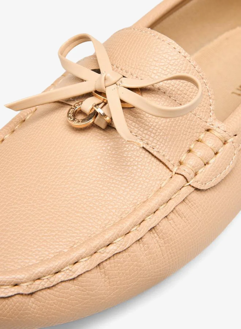 Le Confort BEIGE Bow Accent Moccasins for Women | Best Price UAE
