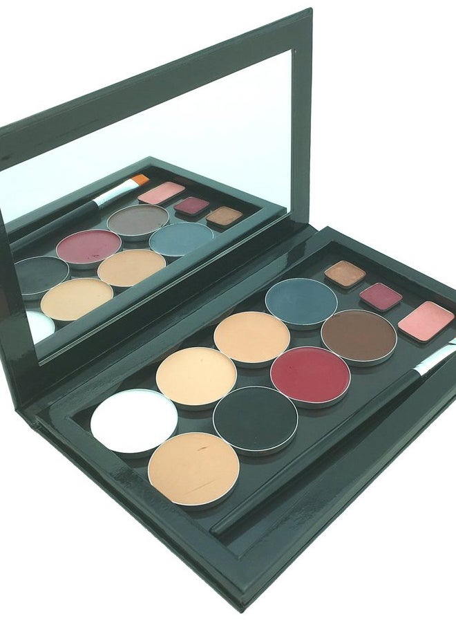 JUVITUS Large Empty Makeup Palette with Mirror and 20 Metal Stickers for Customizing Eyeshadows, Highlighters, and Blushes  - Image 3