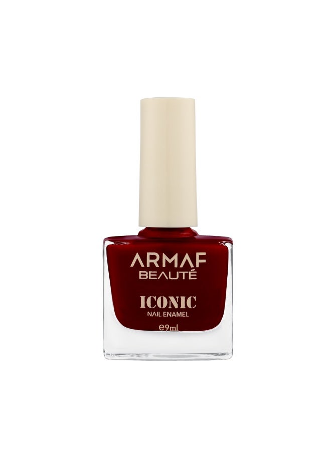 Armaf Beaute Iconic Nail Enamel 050 Sangria, 9ml | High Shine Nail Polish | Chip-Resistant Formula | Smooth Gloss Finish | Long-Lasting & Easy Application - Image 1