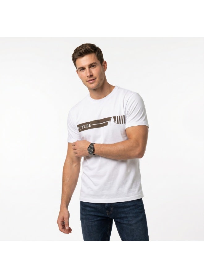 PAVONE Men's Printed Cotton T-Shirt - Stylish Future Design Graphic Tee - Premium Soft Breathable Fabric - Modern Fit Short Sleeve Casual Summer Top - White - Image 5