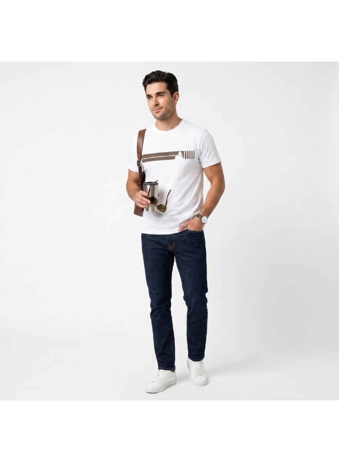 PAVONE Men's Printed Cotton T-Shirt - Stylish Future Design Graphic Tee - Premium Soft Breathable Fabric - Modern Fit Short Sleeve Casual Summer Top - White - Image 4