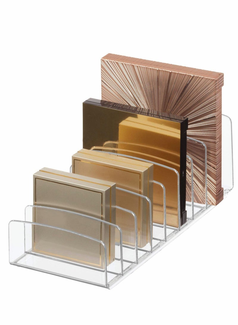 Excefore منظم صغير الحجم من الأكريليك، منظم علبة مكياج مقسمة من البلاستيك خالٍ من مادة BPA، شفاف 8 فتحات - Image 1