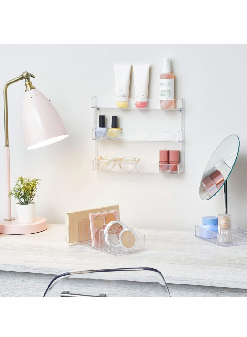 Excefore منظم صغير الحجم من الأكريليك، منظم علبة مكياج مقسمة من البلاستيك خالٍ من مادة BPA، شفاف 8 فتحات - Image 5