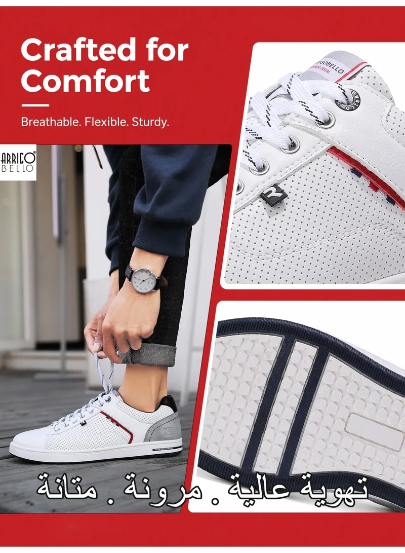ARRIGO BELLO white ARRIGO BELLO Men's Stylish Sneakers Low Top Casual Lace-up Shoes for Daily Wear for Men | Best Price UAE