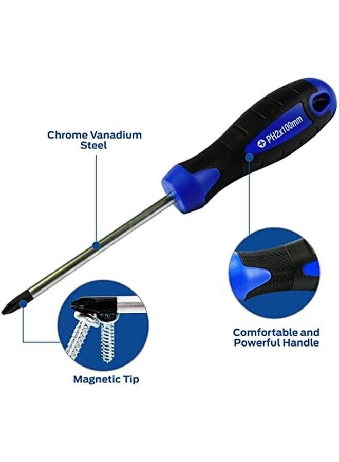 VTOOLS Professional And Multi Purpose Portable Magnetic Phillips Screwdriver 2X100Mm Perfect For Office Home And Professional Use Vt2117 - Image 3