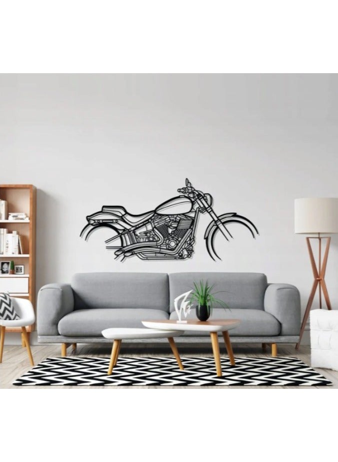 MIRFA Wooden Wall Art With Self Adhesive Base - Black (Harley Davidson Motorcycle)  - Image 2