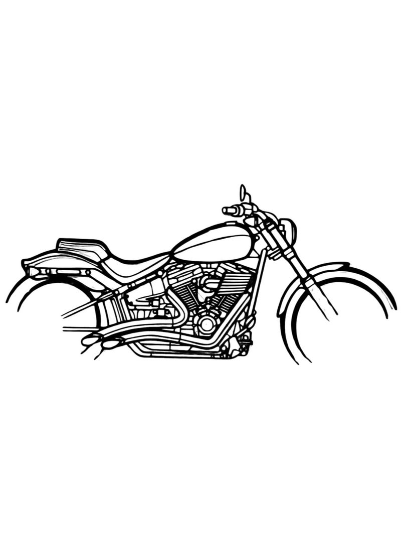 MIRFA Wooden Wall Art With Self Adhesive Base - Black (Harley Davidson Motorcycle)  - Image 4