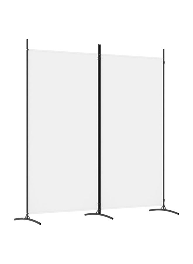 vidaxl 2-Panel Room Divider White 175x180 cm Fabric 350258 - Image 1
