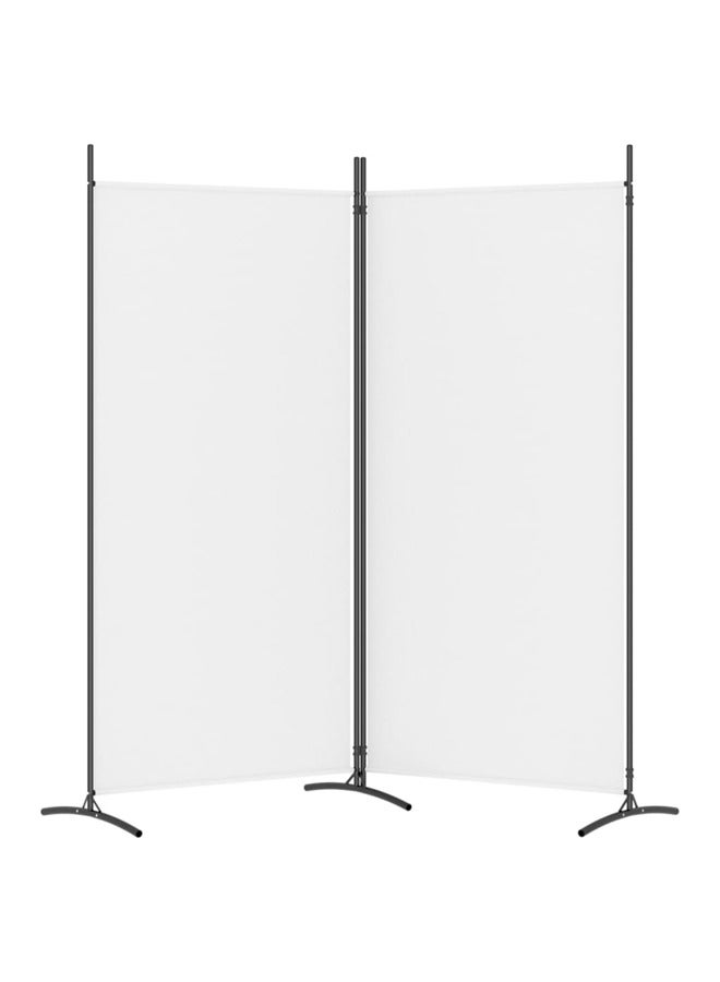 vidaxl 2-Panel Room Divider White 175x180 cm Fabric 350258 - Image 2