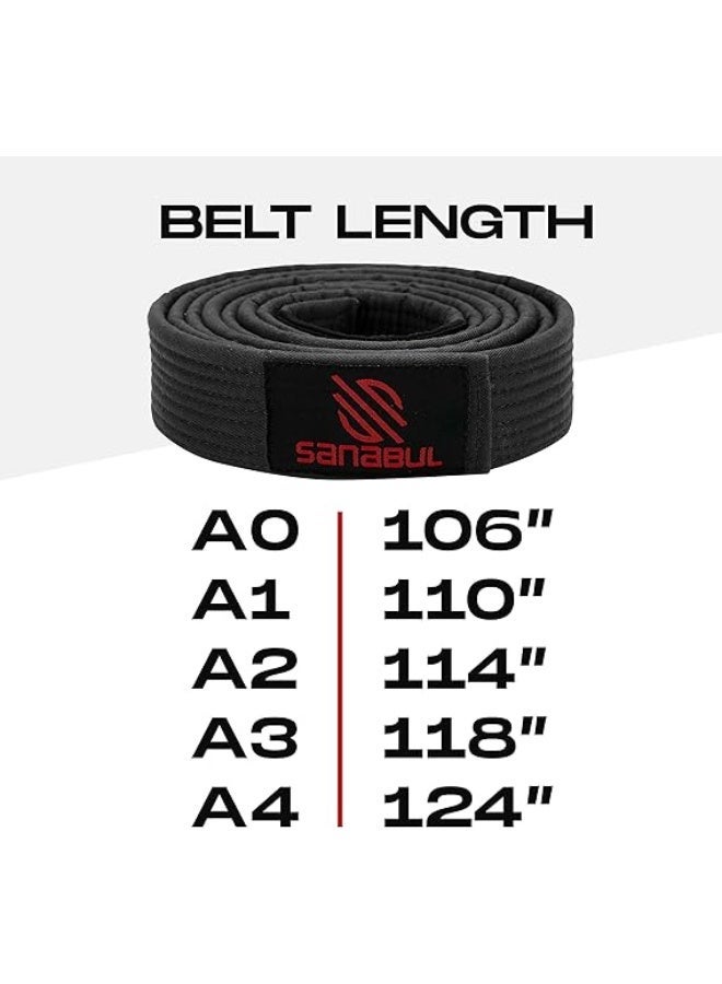 سنابول حزام جيو جيتسو برازيلي للرجال والنساء | حزام جيو جيتسو برازيلي مع شريط تصنيف وشريط كم | معتمد من الاتحاد الدولي للجيو جيتسو، أسود - Image 5