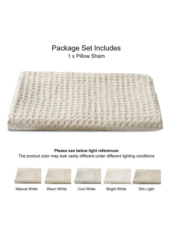 PHF PHF Ultra Soft Waffle Weave Body Pillowcase with Zipper, No Insert, 1Pack 20" x 54" Pillow Sham, Breathable & Skin-Friendly Body Pillow case, Stylish Decorative Bed Pillow Cover, Light Khaki/Linen - Image 4