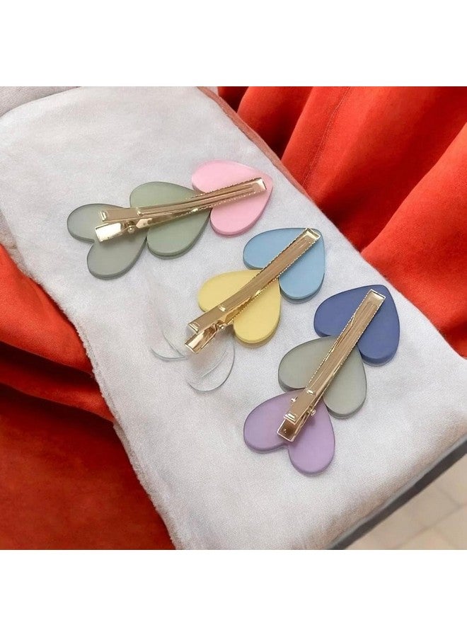 Radhya Accessories Women's Heart Hair Clips, Pack of 2, Matte Finish, Colorful - Image 5