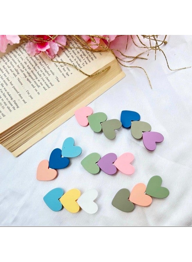 Radhya Accessories Women's Heart Hair Clips, Pack of 2, Matte Finish, Colorful - Image 2