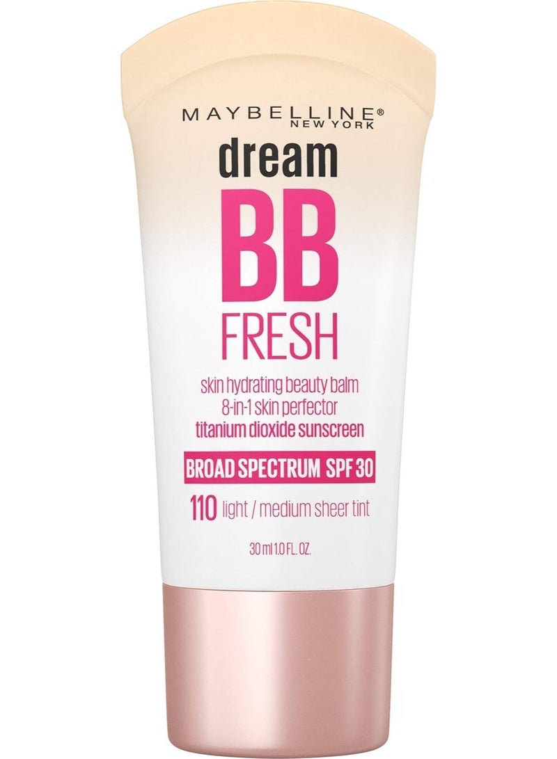 Maybelline Dream Fresh BB Cream 8-in-1 Skin Perfector SPF Light/Medium 110 Natural Coverage Moisturizing Face Cream - Image 1