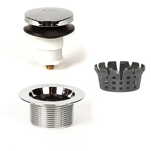 PermaFLOW PF WaterWorks Toe Touch (Foot Actuated) Bath Tub Drain Assembly with Gasket - Coarse Thread 11.5 Threads Per Inch - Free Hair Catcher/Strainer;Chrome; PF0920-CH-TT-C - Image 1