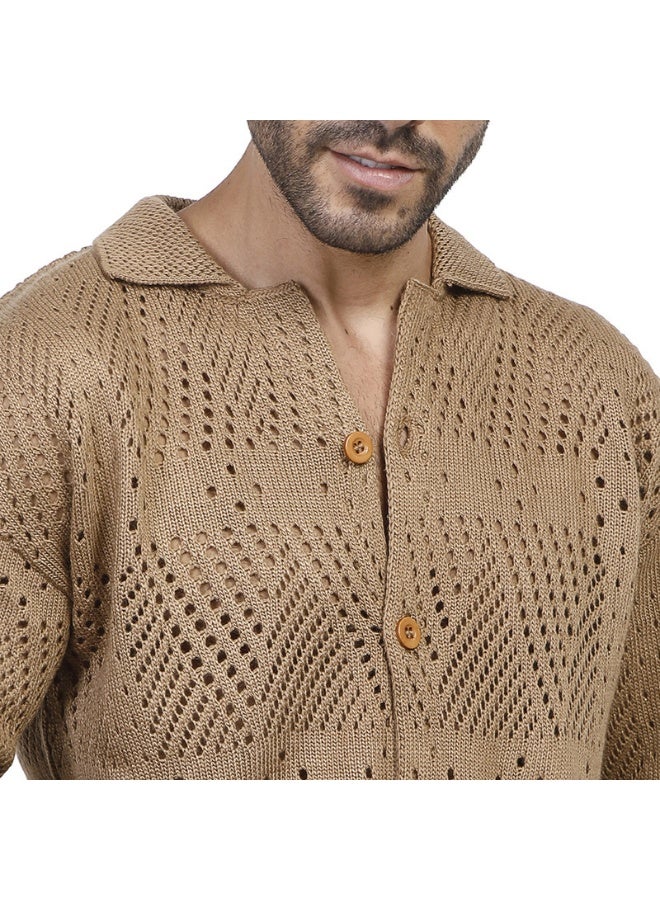 كوب كنزة رجالية كاجوال بأكمام طويلة - Image 2