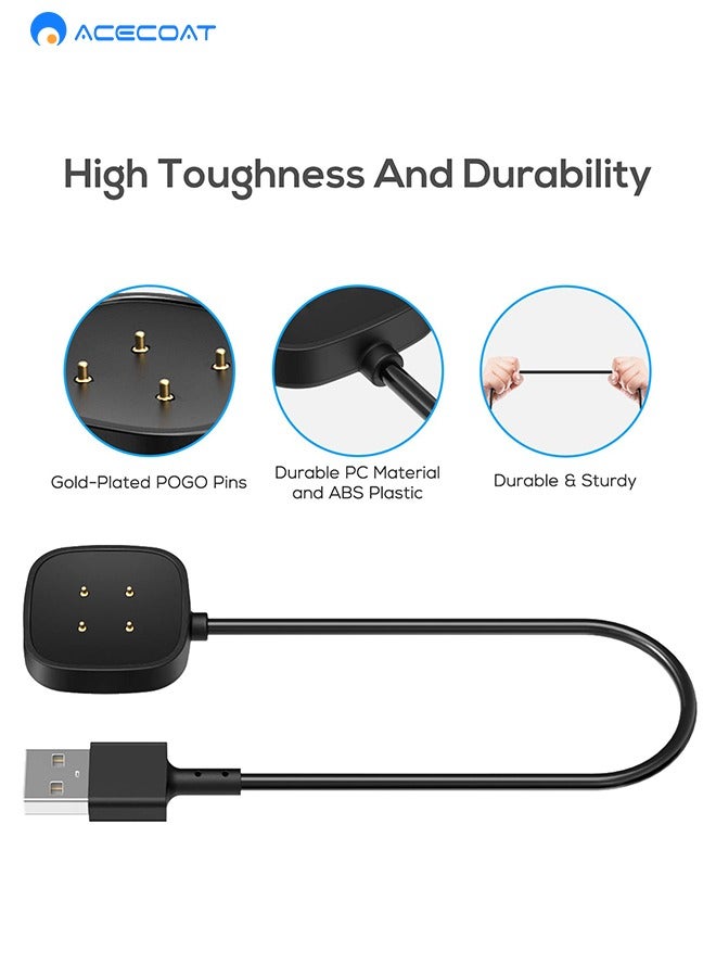 ACECOAT 2 Pack Charger compatible with Fitbit Sense/Fitbit Sense 2, Fitbit Versa 3 / Fitbit Versa 4, Replacement Charging Charger Cable compatible with Fitbit Versa 4 / Fitbit Sense 2 Smartwatch, (3.3ft)  - Image 5