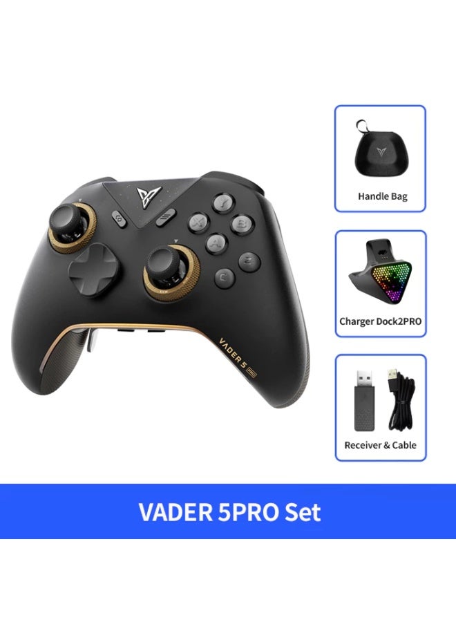 Flydigi Vader 5 PRO Elite Gaming Controller SET – Hall Effect Joysticks, Mechanical Buttons, Adjustable Triggers – Includes Handle Bag + 2PRO Charger Dock + Receiver & Cable – Wireless/Bluetooth for PC, Nintendo Switch & Android - Image 1