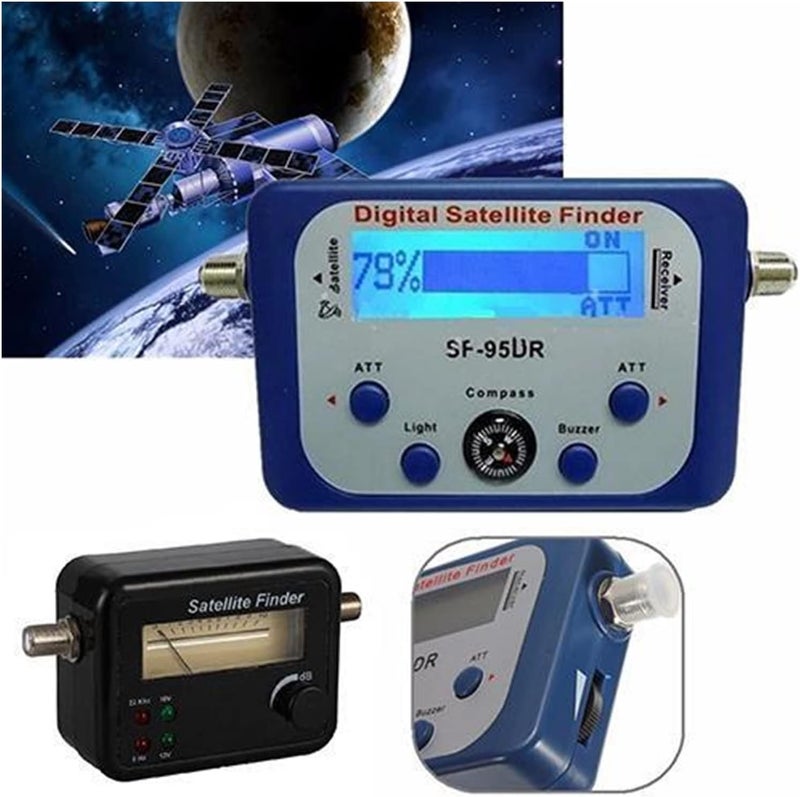 Satellite Signal Finder Meter, Portable Digital LCD Satellite Finder Signal Strength Meter Sky Dish Freesat 950-2150MHz for Adjusting Sat Dish(Blue) - Image 2