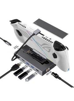 RECTO Steam Deck Dock, USB C Hub,  7 in 1 Docking Station for Steam Deck with SSD Port HDMI 2.0 4K@60Hz, Gigabit Ethernet, 3 USB and USB-C（PD100W） Charge Port Compatible with Valve Steam Deck  - Image 1