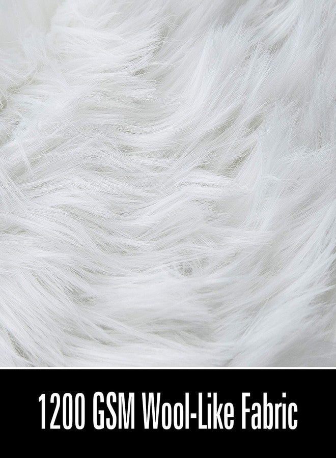 LOCHAS Deluxe Super Soft Fluffy Shaggy Home Decor Faux Sheepskin Rug for Bedroom Floor Sofa Chair, Chair Cover Seat Pad Couch Pad Area Carpet, 2ft x 3ft, Ivory White - Image 4