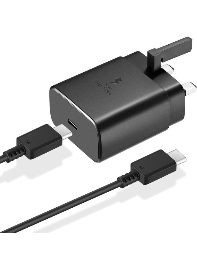Generic - Fast Charger 45W Type C, Ultra Fast Charger with 1m USB-C Cable, Android for Samsung Galaxy S23 Ultra/S23/S23+/S22/S22 Ultra/S22+/Note 10/20/S20/S21/Tab S7/S8 , black - Image 1