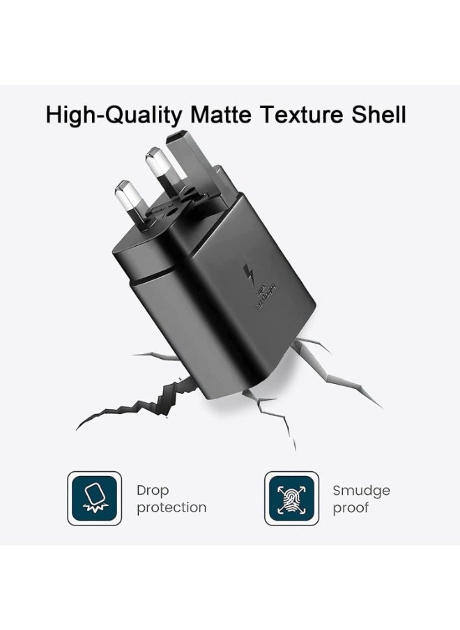 Generic - Fast Charger 45W Type C, Ultra Fast Charger with 1m USB-C Cable, Android for Samsung Galaxy S23 Ultra/S23/S23+/S22/S22 Ultra/S22+/Note 10/20/S20/S21/Tab S7/S8 , black - Image 1