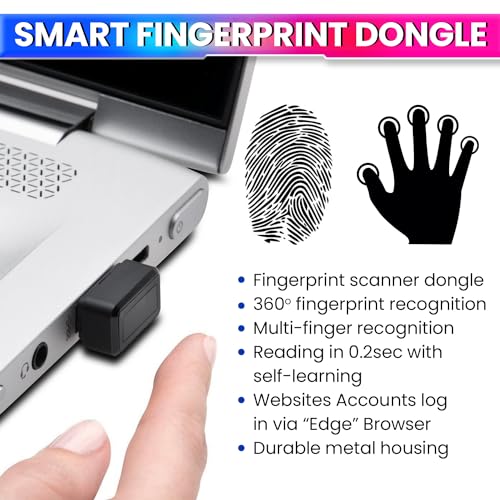 amiciSmart USB Fingerprint Reader for Desktop/Laptop Password-Free Login, Biometric Scanner Compatible with Windows 10/11 - Image 2