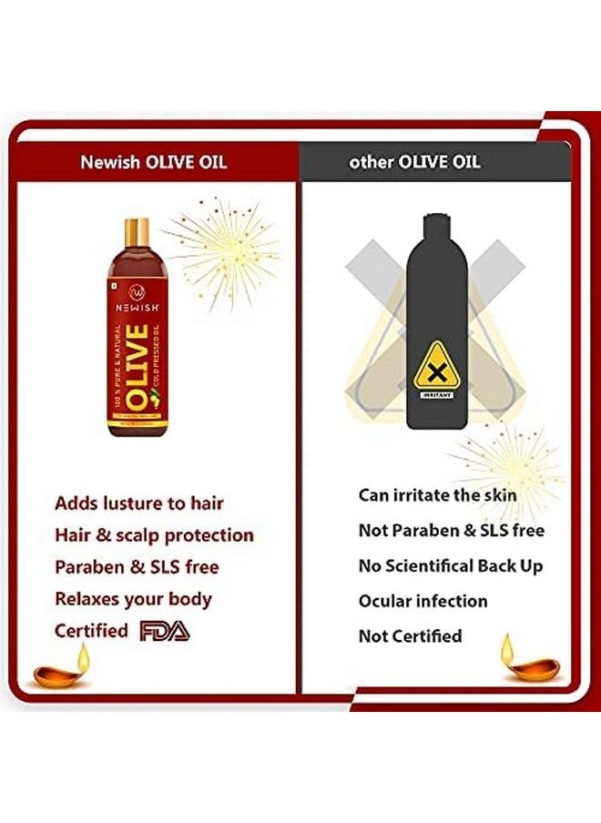 Newish Pure Cold Pressed Olive Oil & Sweet Almond Oil For Growth And Glowing Skin & Face 200 Ml Each  - Image 5