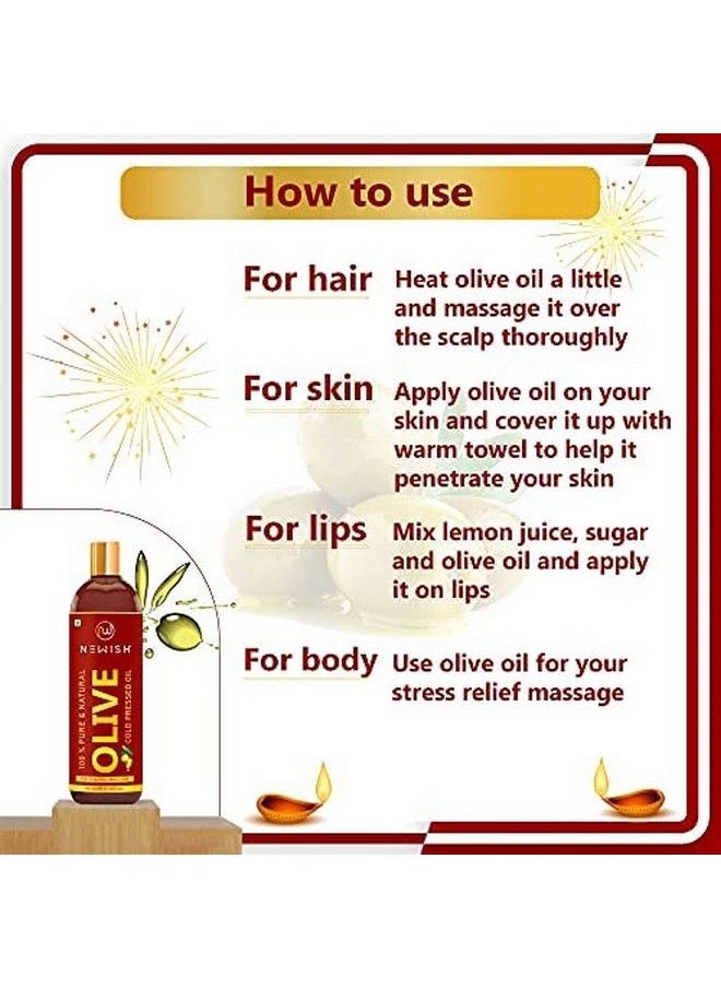 Newish Pure Cold Pressed Olive Oil & Sweet Almond Oil For Growth And Glowing Skin & Face 200 Ml Each  - Image 4