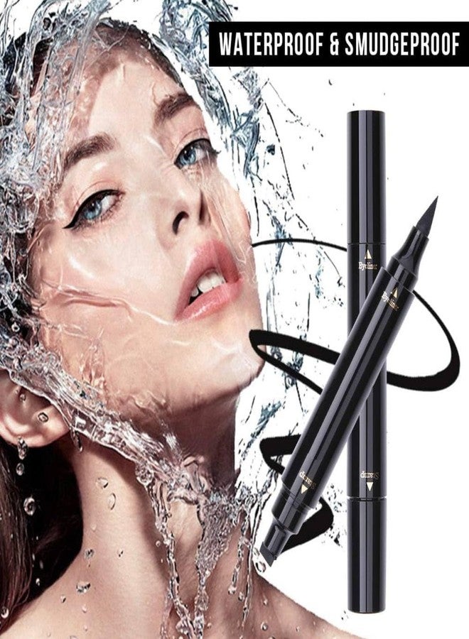 TADRUP Eyeliner Waterproof Smudgeproof Double-sided Liquid Winged Eye Liner Pen Long Lasting Eyeliner Pencil (1 PCS, BLACK) - Image 3