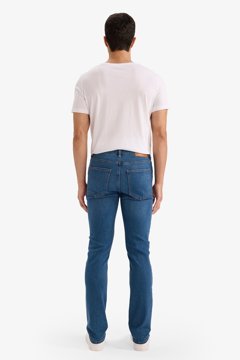 DeFacto Blue Man Sergio -Regular Fit Trousers Casual - Image 3