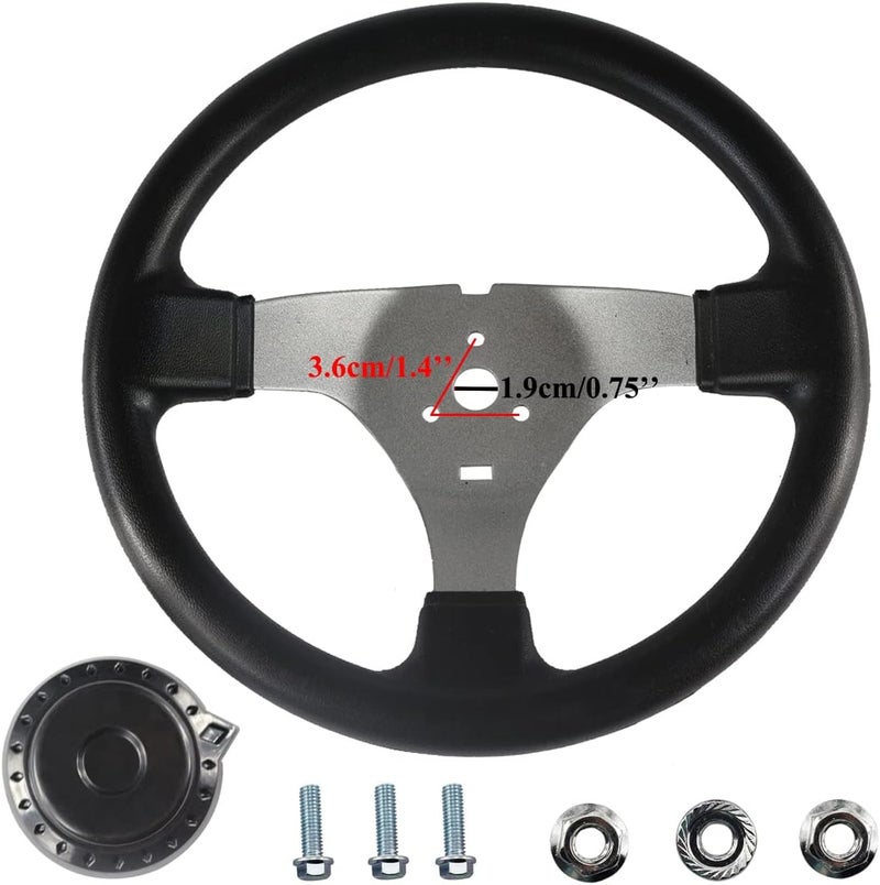 PRO BAT 300mm/11.8'' Steering Wheel Kit with Universal Handlebar Mounting Clamps and Gear Rack Pinion for Go Karts and Buggies - Image 5