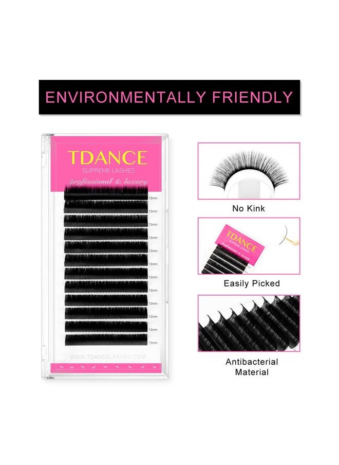 TDance - Premium C Curl 19mm Semi Permanent Individual Eyelash Extensions 0.03mm Thickness False Mink Silk Volume Lashes Extensions Professional Salon Use(C,0.03,19mm) - Image 1