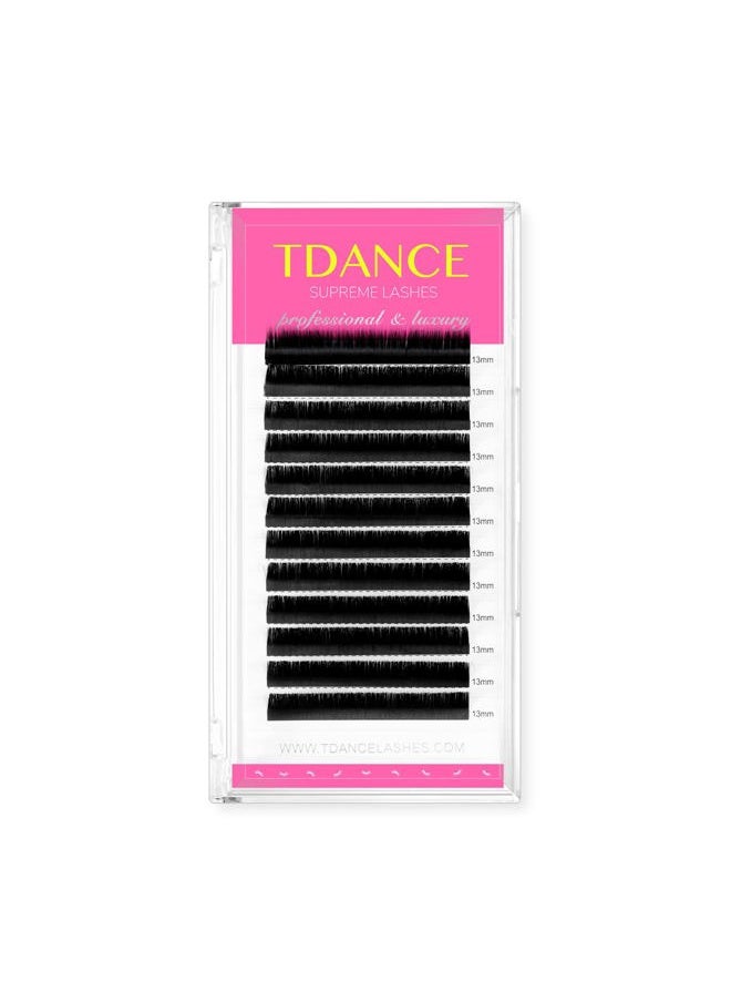TDance - Premium C Curl 19mm Semi Permanent Individual Eyelash Extensions 0.03mm Thickness False Mink Silk Volume Lashes Extensions Professional Salon Use(C,0.03,19mm) - Image 1