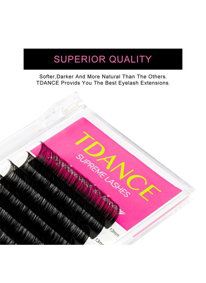 TDance - Premium C Curl 19mm Semi Permanent Individual Eyelash Extensions 0.03mm Thickness False Mink Silk Volume Lashes Extensions Professional Salon Use(C,0.03,19mm) - Image 1