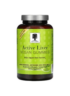 New Nordic New Nordic, Active Liver Vegan Gummies, Peach and Mango, 60 Gummies  - Image 1