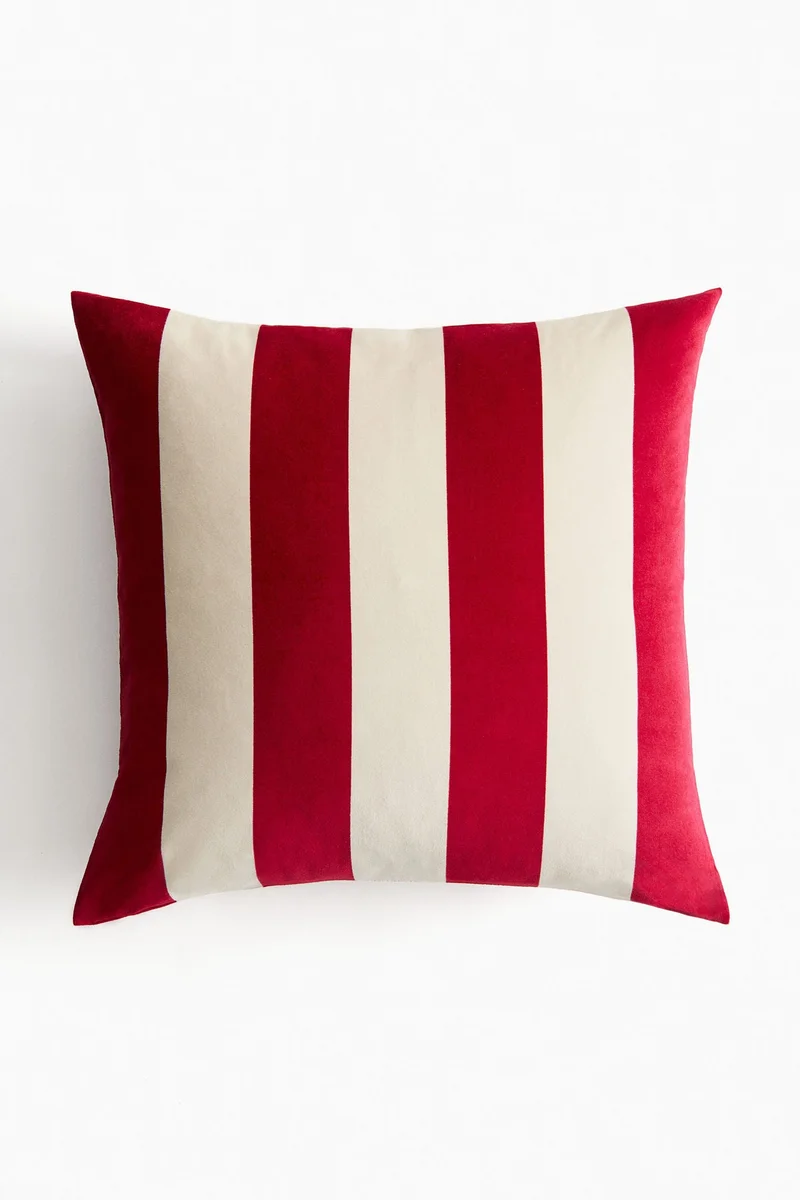 H&M Striped velvet cushion cover